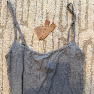 SKIMS Light Gray Ribbed Maxi Dress